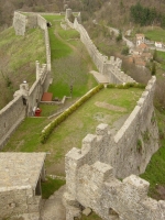 The Fortress of Verrucole view from the top, view from Round Rock (Rocca Tonda).On the right there is the village of Verrucole